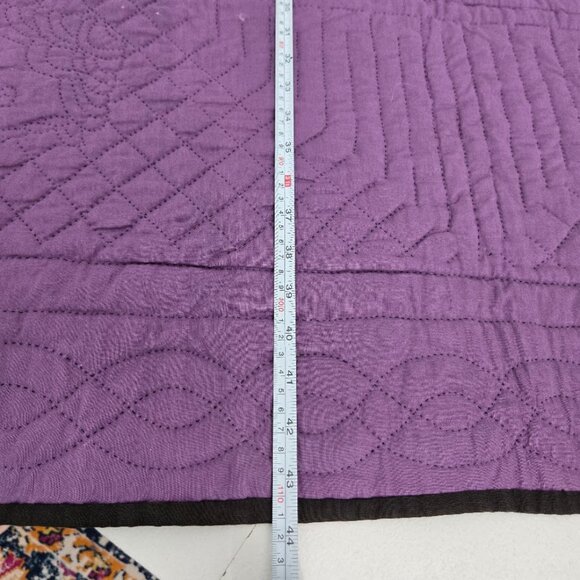 Handmade Lap Quilt Purple Geometric Print 42"x44" Wall Decor Multicolor Diamond - Picture 6 of 7